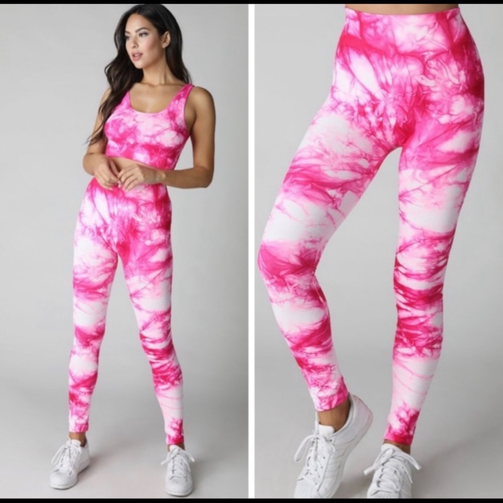 Nikibiki set - hot pink tie dye